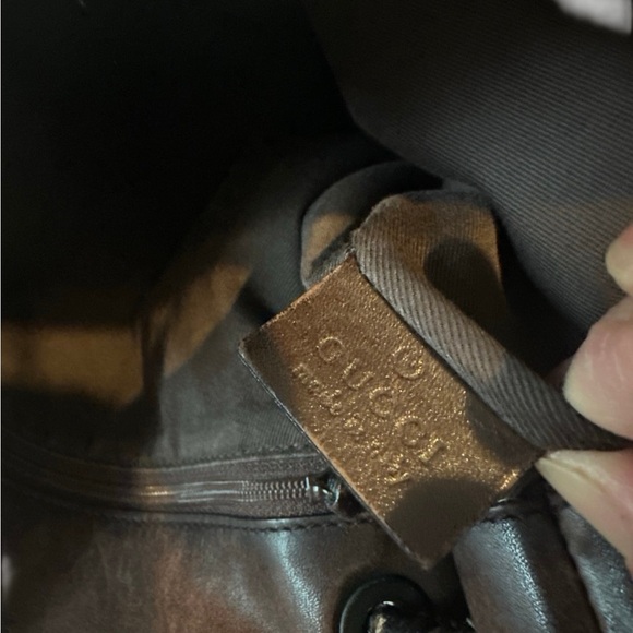 Gucci Dark chocolate brown Denim Monogram Shoulder Bag - Picture 11 of 12